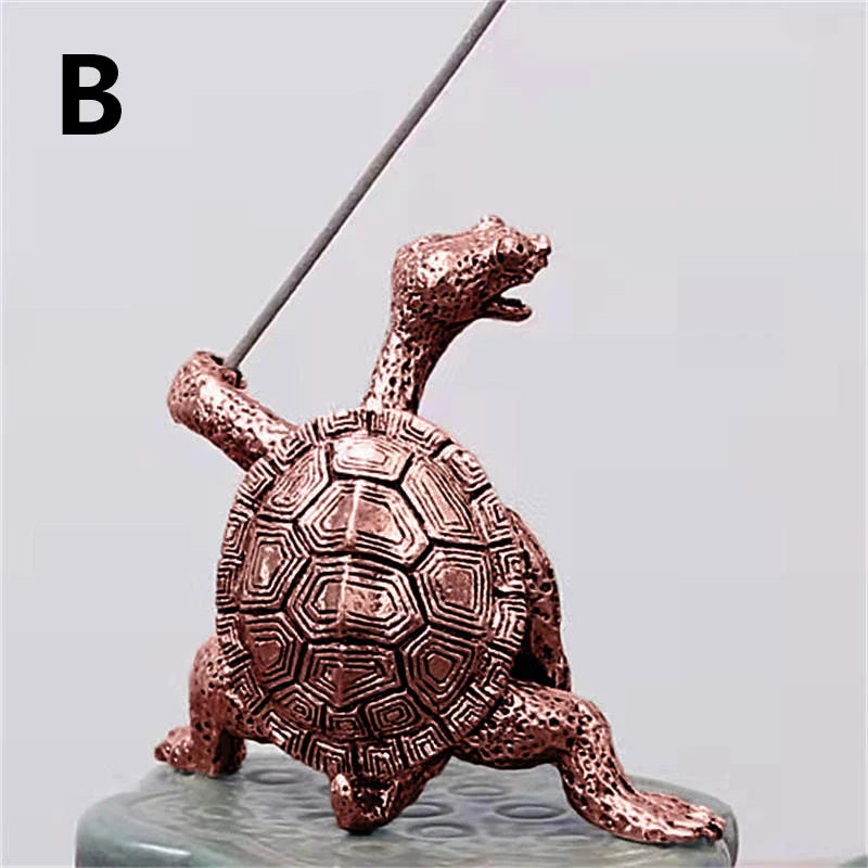 1PC Mini Metal Turtle Shape Incense Stick Meditation Buddha Sandalwood Stick Holder Funny Animal Incense Holders Home Decor